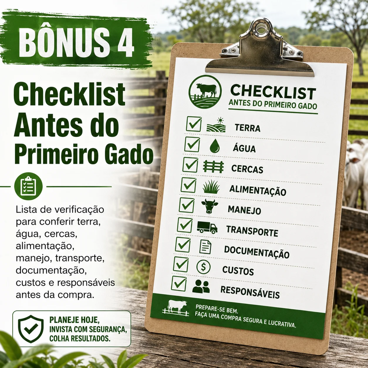 Checklist Antes do Primeiro Gado