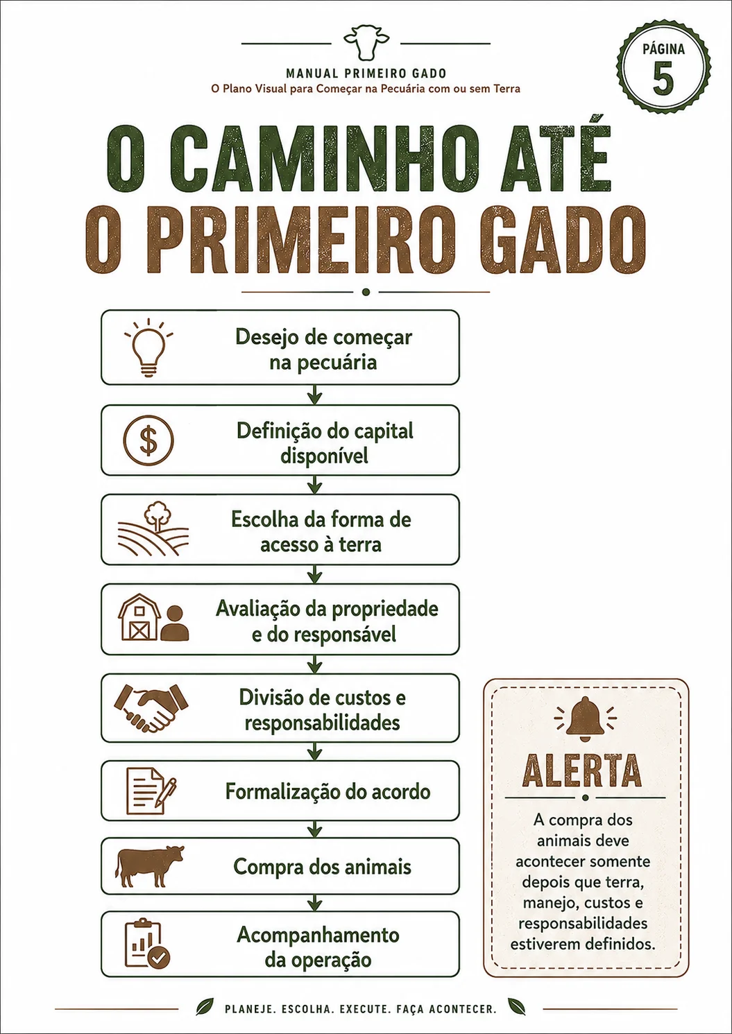 Página interna: o caminho até o primeiro gado